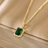 Esmeralda Cristal Dorado Collar