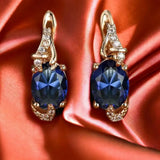 Royal Midnight Dorado Drop Pendientes
