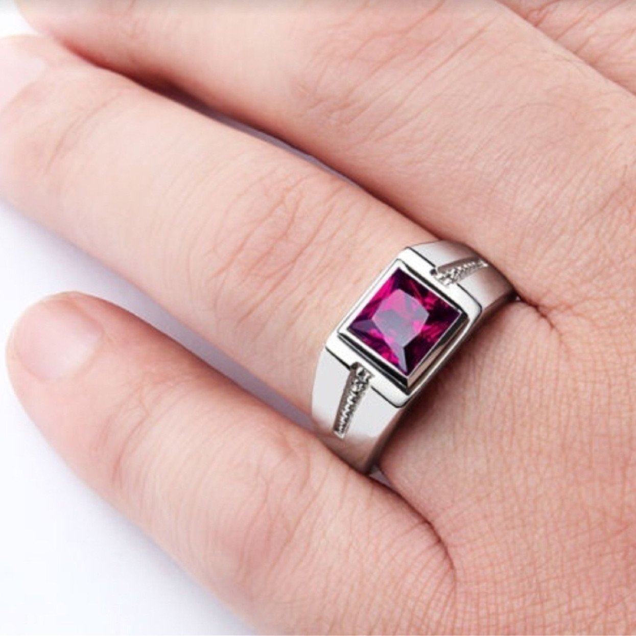 Vintage Square Cristal Anillo