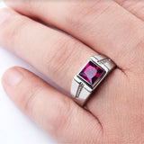 Vintage Square Cristal Anillo