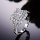Square Shape Circonitas Wedding Anillo