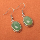 Pendientes Ovalados Verde Jade