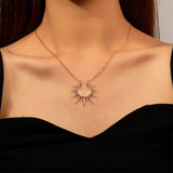 Dorado Blanco Sunflower Colgante Collar