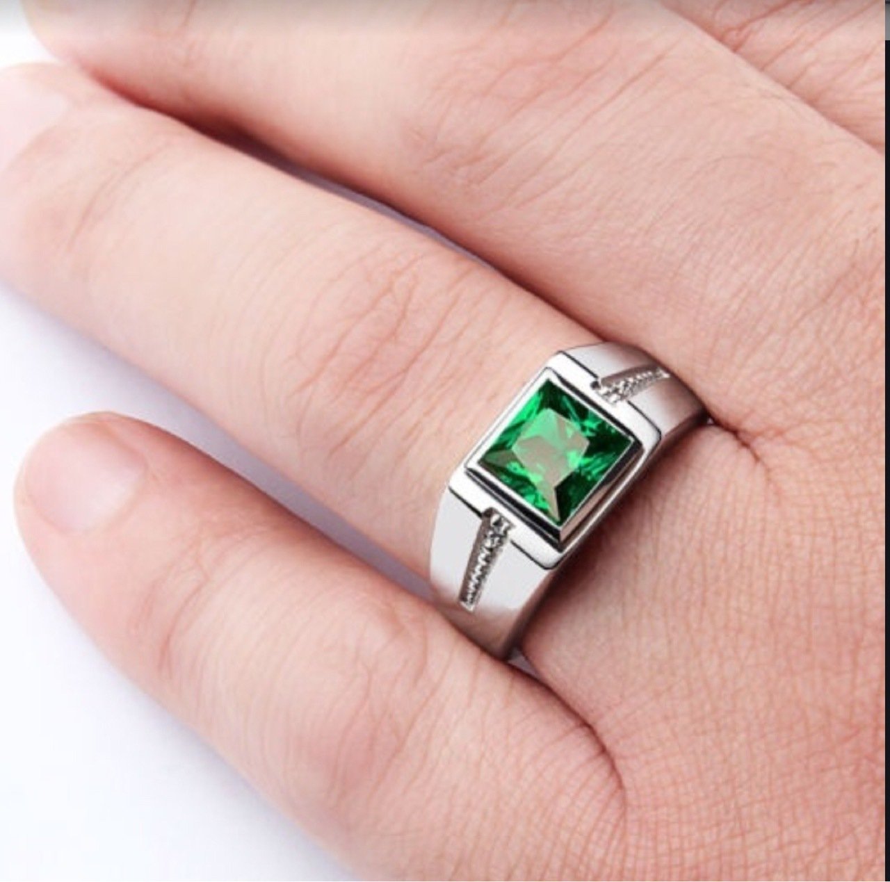Vintage Square Cristal Anillo