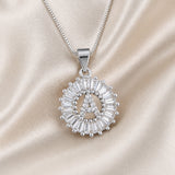 Dorado Blanco Initial Letter Circonitas Collar