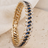 Carolina Geometric Zafiro Piedras Pulsera