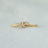 Bicolor Amor Knot Anillo