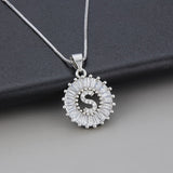 Dorado Blanco Initial Letter Circonitas Collar