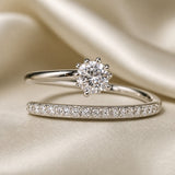 Dorado Blanco Inlaid Circonitas Glow Anillo