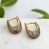 Chic Colorful Cristal Inlay Pendientes