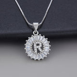 Dorado Blanco Initial Letter Circonitas Collar