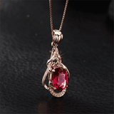 Elegante Red y Dorado Cristal Collar