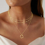 Clásico Golden Layers Colgante Collar