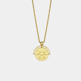 Sun Colgante Collar in Plateado or Dorado