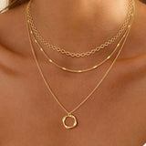 Clásico Golden Layers Colgante Collar