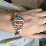 Vibrant Piedras de Color Inlay Pulsera