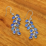 Piedra Luna Purple Elegante Pendientes