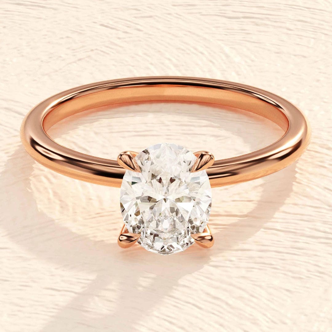 Oval Solitaire Clásico Anillo