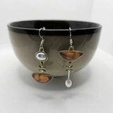 Natural Orange Piedra Pendientes