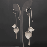 Plateado Hoja Vintage Pendientes