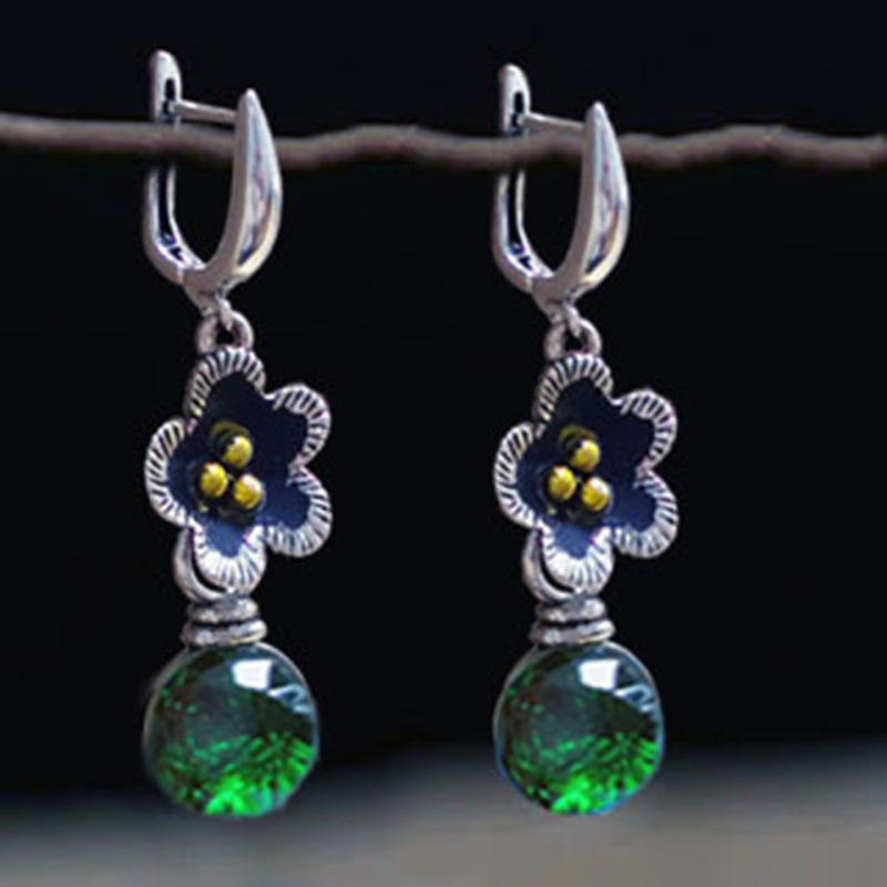 Pendientes Boho con Cristales Verdes