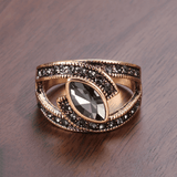 Elegante Black Cristal Anillo