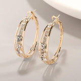 Elegante Pendientes Made de Dorado Plating