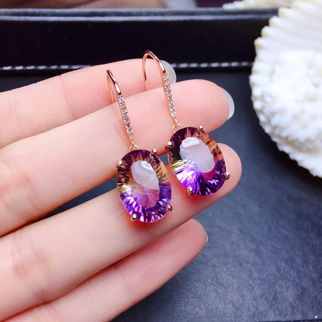 Pendientes Cristal Morado Elegante