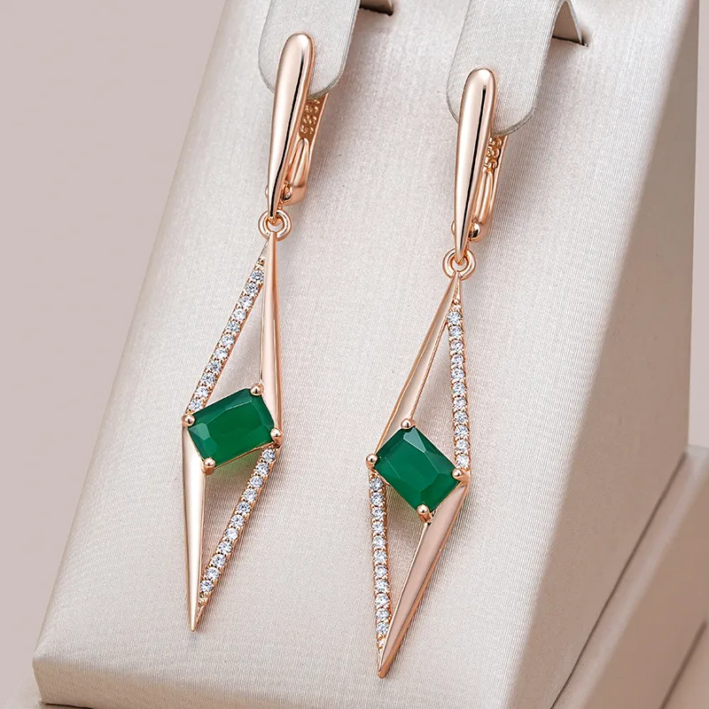 Pendientes Colgantes Verdes Brillantes