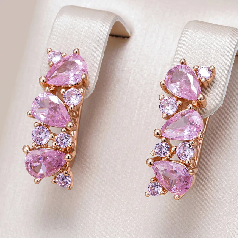 Pendientes Elegantes con Cristales Rosa