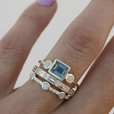 Vintage Blue Cristal Set de Anillos