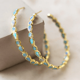 Vintage Blue Ópalo Anillo Pendientes