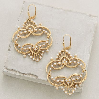 Pendientes Mandala en Oro con Perlas Vintage