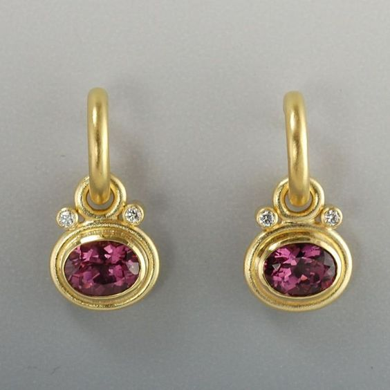 Pendientes Vintage Granate Dorados