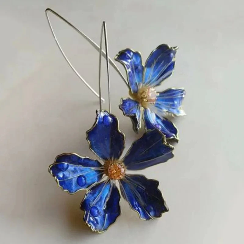 Pendientes Flor Vintage Azul