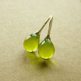 Vintage Olive Drops Cristal Pendientes