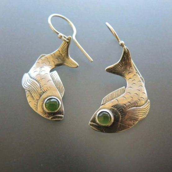 Pendientes Pez Koi Vintage en Plata