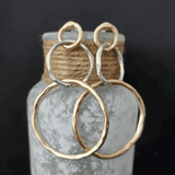 Vintage Dorado y Plateado Aro Pendientes
