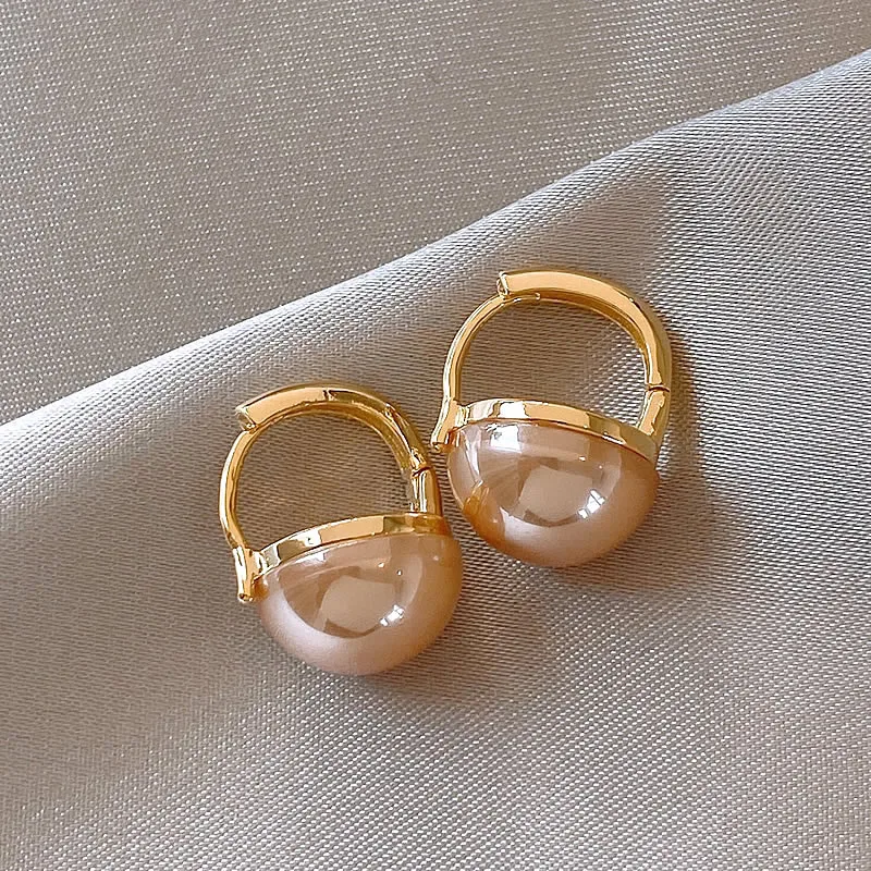 Elegantes Pendientes de Oro Rosa Perla