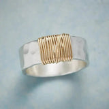 Golden Thread Plateado Anillo