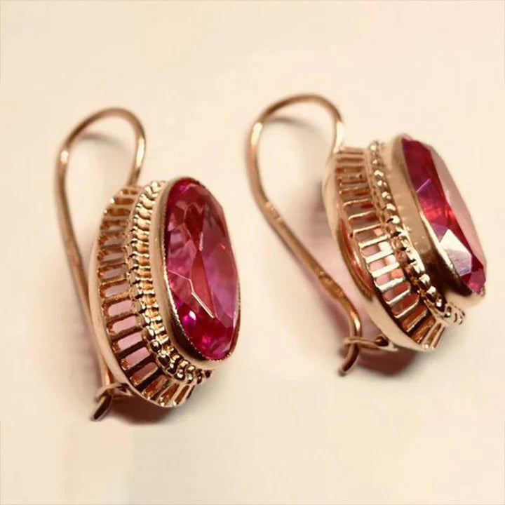 Pendientes Cristales Rojos Vintage