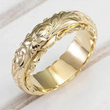 Vintage Dorado Flor Anillo
