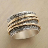 Vintage Dorado & Plateado Vintage Anillo