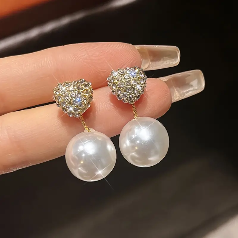 Pendientes Brillo con Perla Elegantes