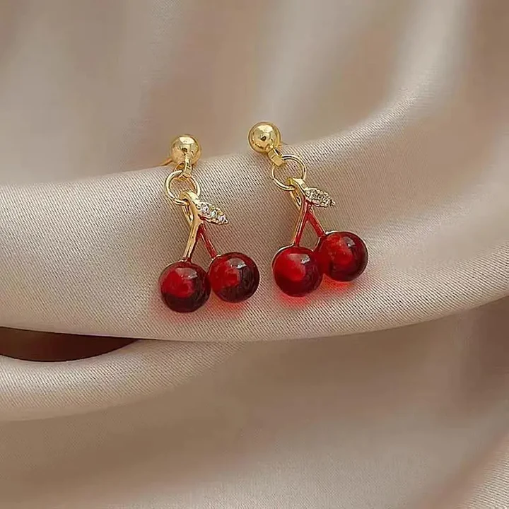 Pendientes Cerezas de Cristal Elegantes