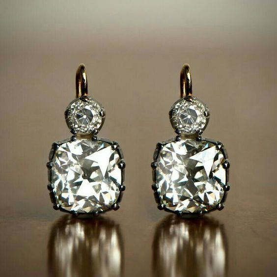 Pendientes Cristal Cuadrado Brillante Vintage