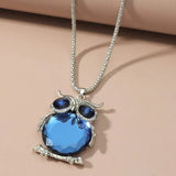 Brillante Plateado Nocturnal Owl Collar