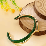 Elegante Verde Esmeralda Wave Pulsera