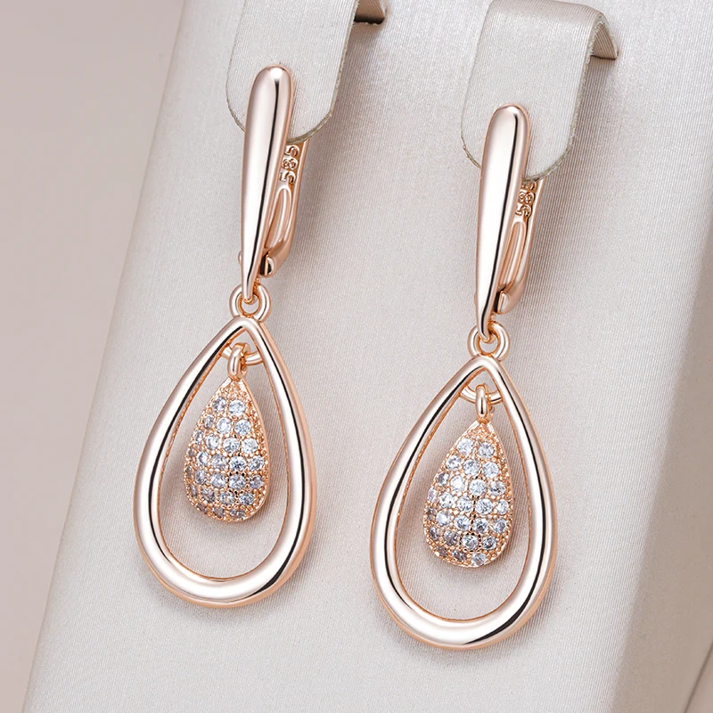 Pendientes de Gota Hueca Brillante Elegantes