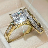 Vintage Dorado Zirconium Set de Anillos
